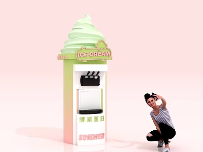 modern ice cream machine ice cream machine vending machine 3d model