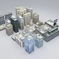 3D Models of Urban High Rise Buildings in Various Architectural Styles