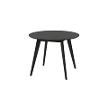 Stylish Modern Black Circular Side Table With Three Slim Legs For Home Decor