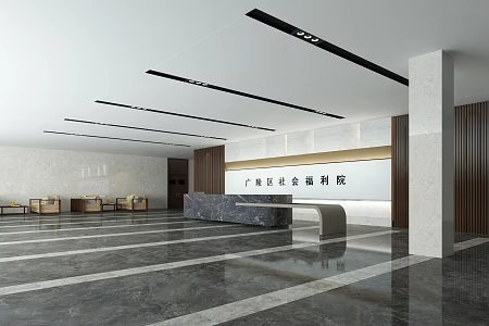 Modern Hall Foyer 3d model