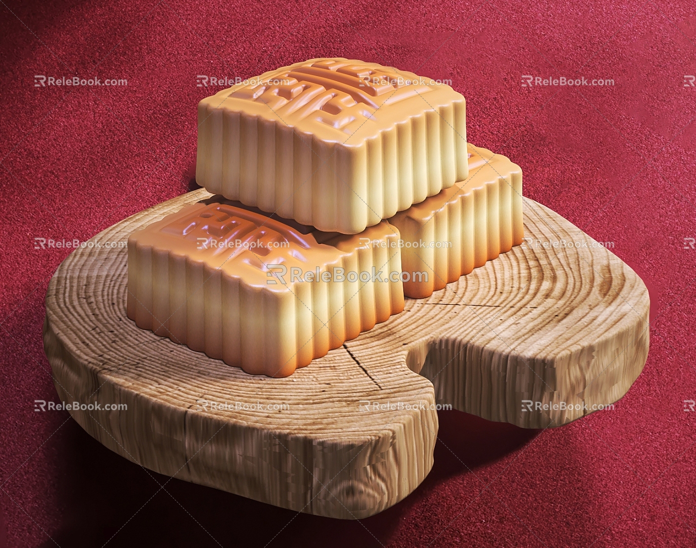 Moon Cake Mid-Autumn Festival Wuren Moon Cake Shudun Annual Rounds Moon Cake Festival Jing's Moon Cake Guang's Moon Cake 3d model