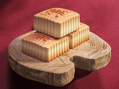 Moon Cake Mid-Autumn Festival Wuren Moon Cake Shudun Annual Rounds Moon Cake Festival Jing's Moon Cake Guang's Moon Cake 3d model