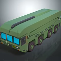Heavy Duty Green Utility Vehicle With Multiple Wheels And Long Body Structure