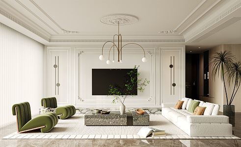 French Living Room 3d model