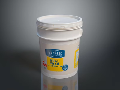 ACME Real Mayonnaise Versatile Kitchen Staple for Daily Use in White Plastic Bucket 3d model