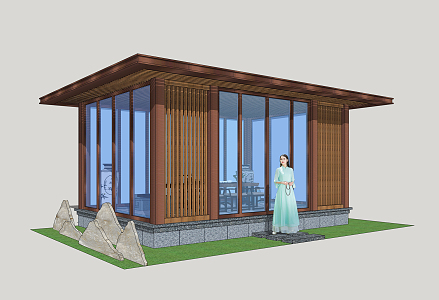 New Chinese Pavilion Sunshine Room 3d model