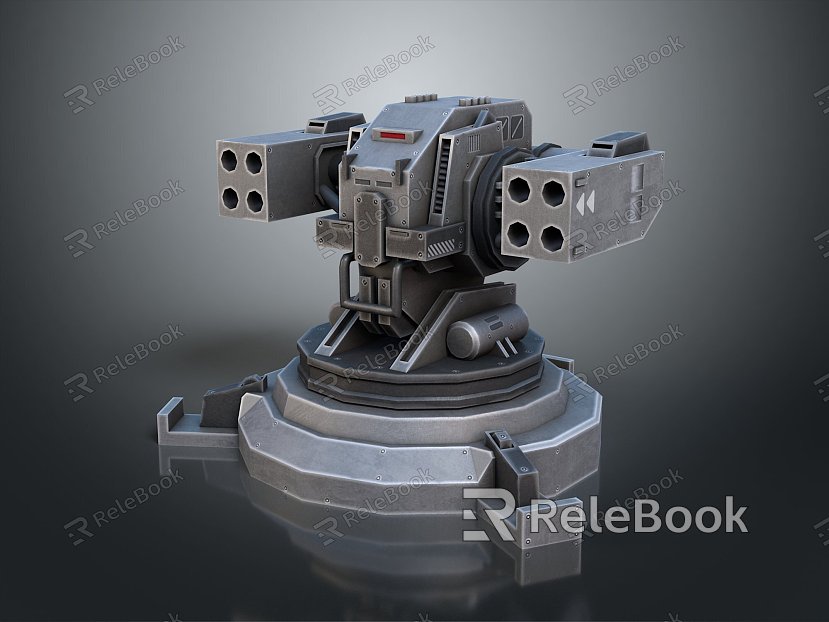 Turret Turntable Railgun Sci-fi Tower Defense Game Tower Defense Sci-fi Turret Game Turret Game Battery model