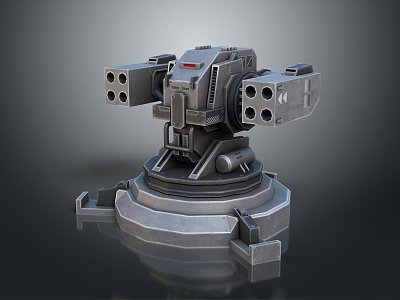 Turret Turntable Railgun Sci-fi Tower Defense Game Tower Defense Sci-fi Turret Game Turret Game Battery model