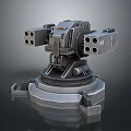 Turret Turntable Railgun Sci-fi Tower Defense Game Tower Defense Sci-fi Turret Game Turret Game Battery 3d model