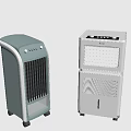Gray And White Air Cooler Fans With Modern Design And Portable Wheels For Home Use