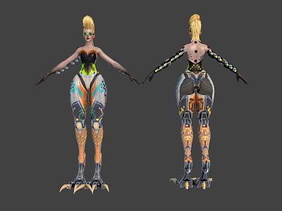 Detailed 3D Character Creature Design With Mechanical Biological Features And Model Details 3d model