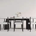 Modern Dining Table and Chair Combination Dining Table and Chair 3d model