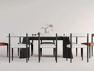 Modern Dining Table and Chair Combination Dining Table and Chair 3d model