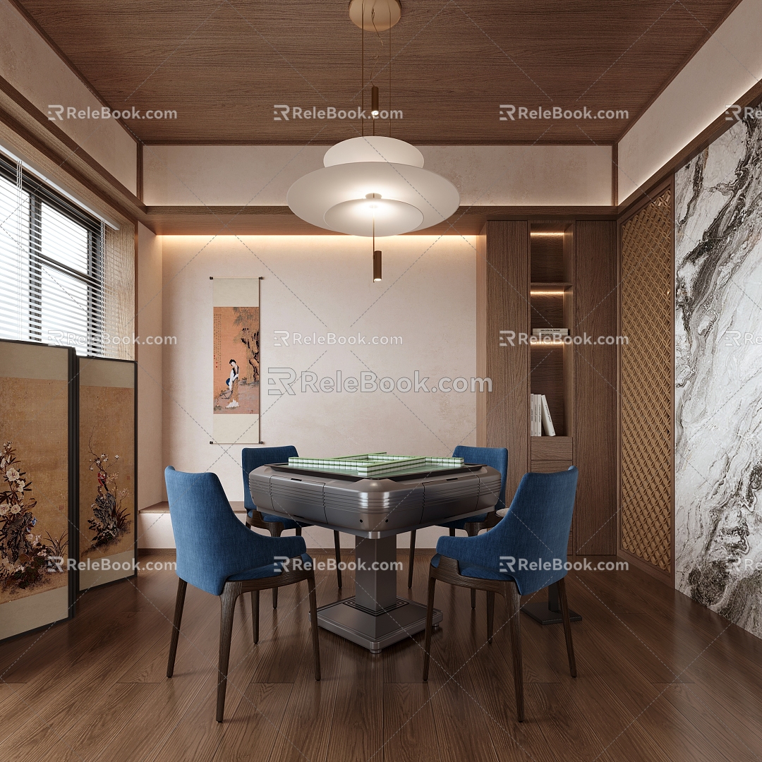 New Chinese Chess Room Entertainment Room 3d model