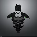 Batman Themed Black And Silver Armored Chest Armor With Green Accents Cosplay Costume
