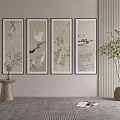 Elegant Chinese Style Plant Paintings With Floral And Bird Designs For Living Room Interior Decor