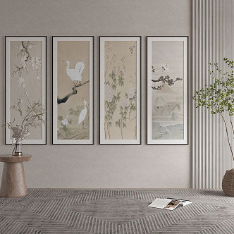 New Chinese Plant Painting Decorative Painting 3d model