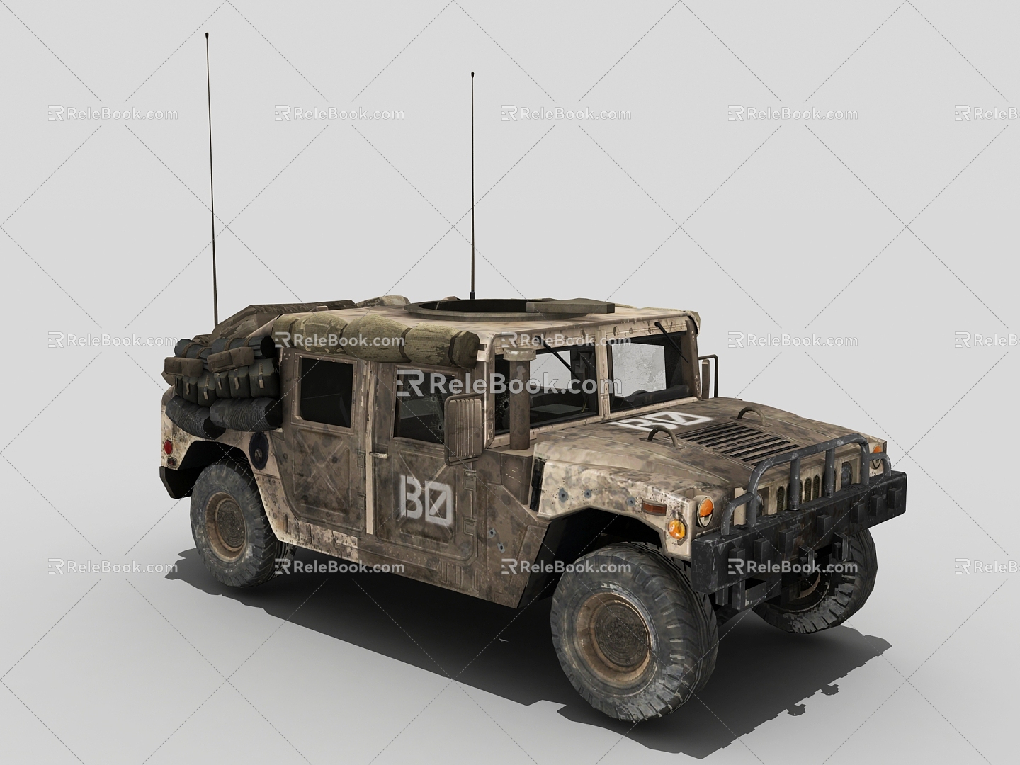 armored vehicle, step fighting vehicle, military bulletproof vehicle, armed vehicle, off-road vehicle 3d model