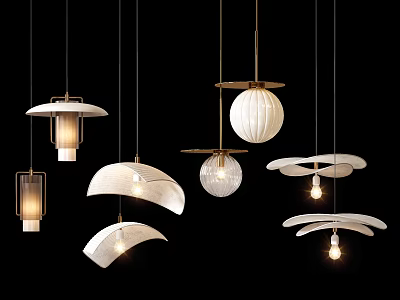 Various Stylish Pendant Lights With Unique Shapes And Modern Designs For Home Decor 3d model