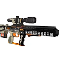 ABRI Marked Tactical Rifle With Scope Orange Black Design And Detachable Magazine
