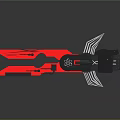 Futuristic Red And Black Cosmic Spaceship With Aerodynamic Design For Aerospace Exploration