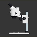 Modern microscope magnifying glass experimental equipment 3d model