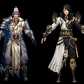Game and Movie Characters in Detailed Armor and Robes With Gold Accents