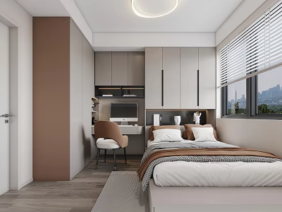 Modern Tatami Bedroom 3d model