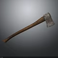 Vintage Axe with Wooden Handle and Rustic Metal Head as Classic Tool