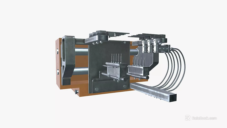 Industrial Equipment With Metal Structure Cylindrical Parts And Mechanical Components For Manufacturing 3d model 