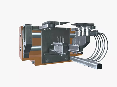 Industrial Equipment With Metal Structure Cylindrical Parts And Mechanical Components For Manufacturing 3d model