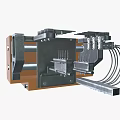 Industrial Equipment With Metal Structure Cylindrical Parts And Mechanical Components For Manufacturing