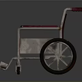 Sturdy Wheelchair With Stainless Steel Frame Red Upholstered Seat And Armrests
