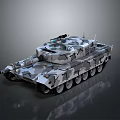 Modern Military Tank Vehicle With Camouflage Paint Turret Machine Gun And Tracks