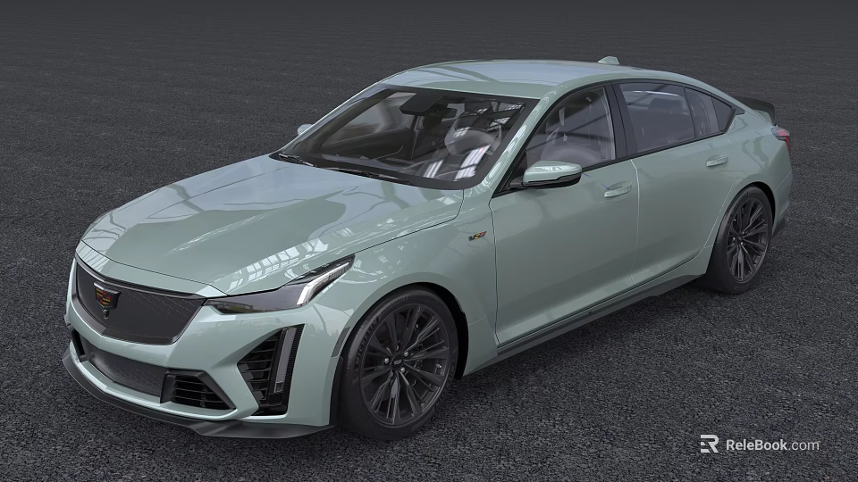 Sleek Modern Light Green Sedan Car With Sporty Black Wheels And Aerodynamic Design 3d model 