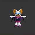 Cartoon Game Character With White Body Orange Ears Blue Eyes Purple Wings And Heart Shoes
