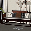 New Chinese-style Luohan Bed Carved Luohan Bed 3d model