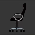 Burgundy Leather Office Chair with White Armrests and Durable Metal Base with Wheels