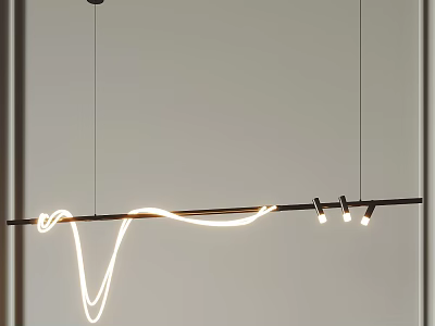 Elegant Modern Chandelier With Curved LED Light Fixture For Contemporary Home Decor 3d model