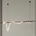 Elegant Modern Chandelier With Curved LED Light Fixture For Contemporary Home Decor