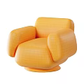 Cozy Fluffy Light Gray Single Sofa With Swivel Base And Armrests
