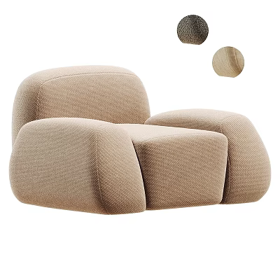 Beige Single Sofa With Modern Style And Comfortable Cozy Design For Living Room Furniture 3d model