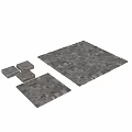 Natural Stone Floor With Rough Texture And Irregular Tile Patterns 3d model