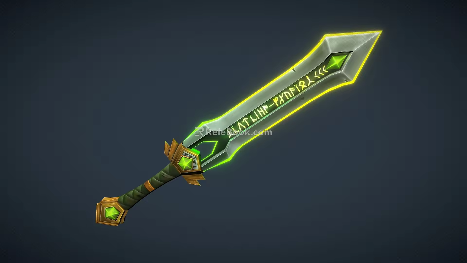 Cartoon Sword Magic Weapon Game Equipment Sword Weapon Cold Weapon Light Weapon Ghost Sword Excalibur Rune Sword Magic Sword 3d model