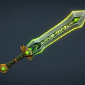 Cartoon Sword Magic Weapon Game Equipment Sword Weapon Cold Weapon Light Weapon Ghost Sword Excalibur Rune Sword Magic Sword 3d model