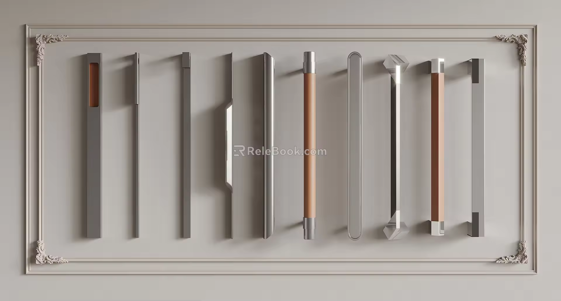 Handle modern strip door handle 3d model