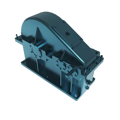 Heavy Duty Mechanical Gearbox with Metal Casing and Bolted Structure 3d model