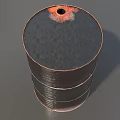 Industrial Equipment Metal Oil Drum with White Drop Logo and Brown Finish