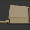 Vintage Electronic Computer Classic Beige Design With Retro Monitor And Built-in Keyboard