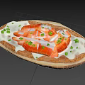 Open Faced Sandwich with Fresh Tomato Sour Cream Parsley and White Onion on Toast